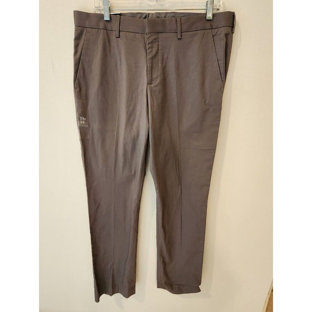 Express Pants Mens 32x32 Gray Slim Fit Chino Flat Front Stretch-NEW Photographer